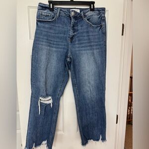 Trendy Distressed Blue Boyfriend Jeans
